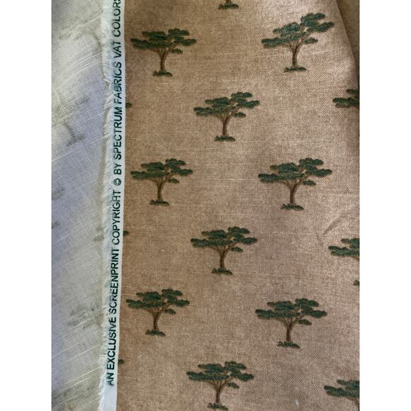 Spectrum Fabrics fabric tree print vintage swatch medium weight 1 yard 21” - Picture 4 of 4